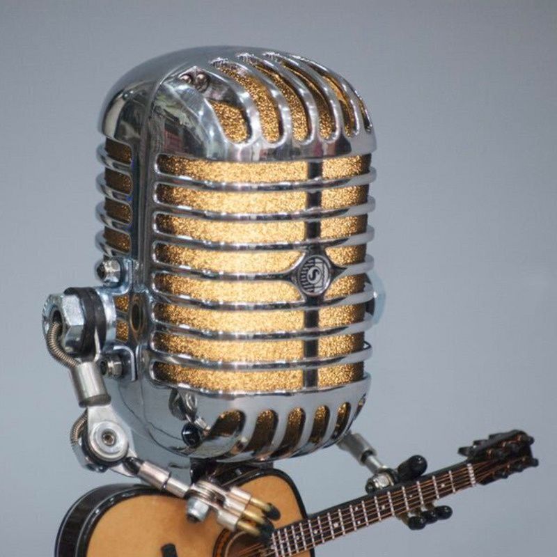 Vintage Microphone Robot Lamp7.jpg