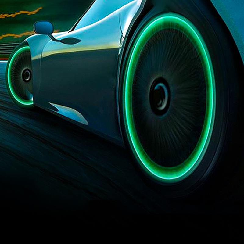 4Pcs Luminous Wheel Valve Caps